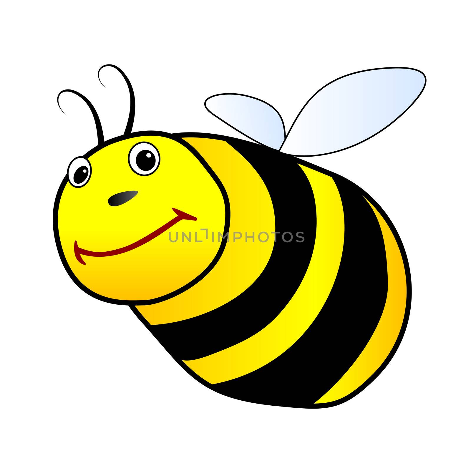 Flying bee illustration