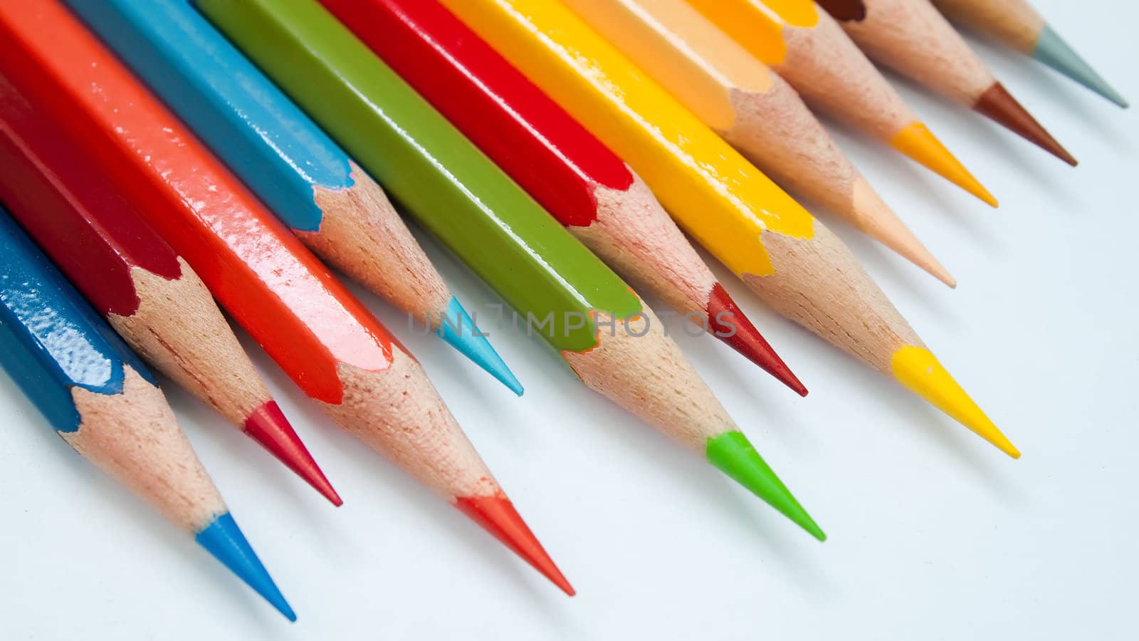 Eleven color pencil for web background