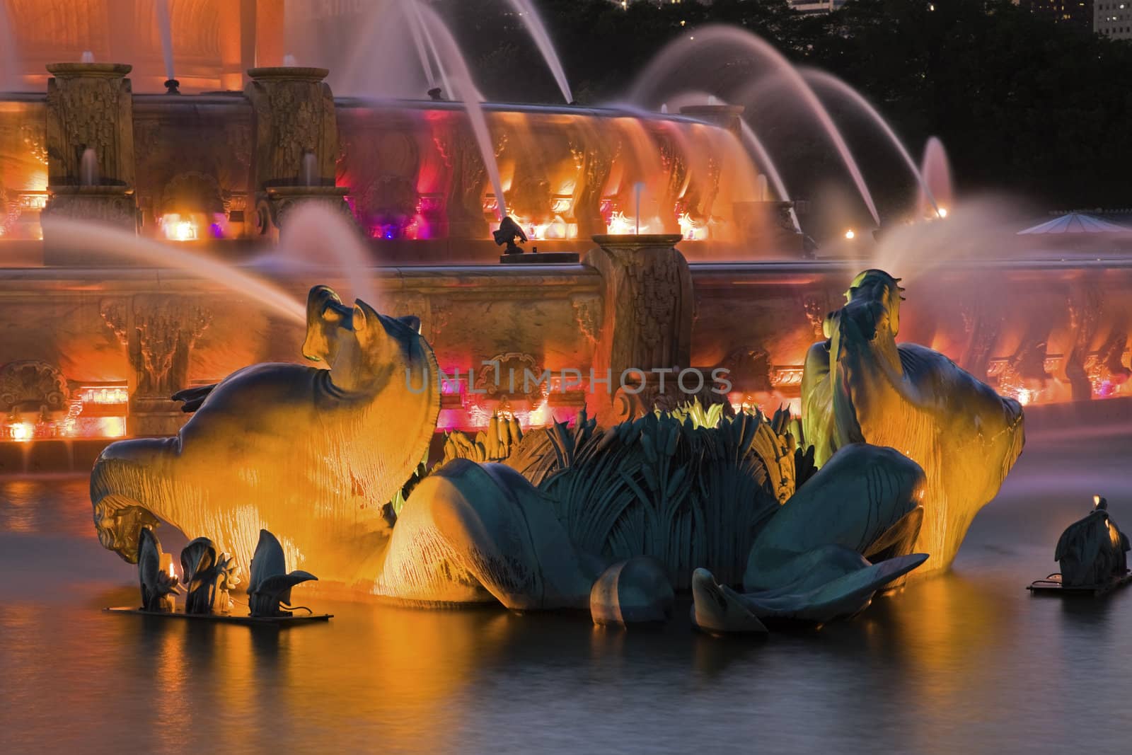 Buckingham Fountain detail - Chicago, Illinois, USA.