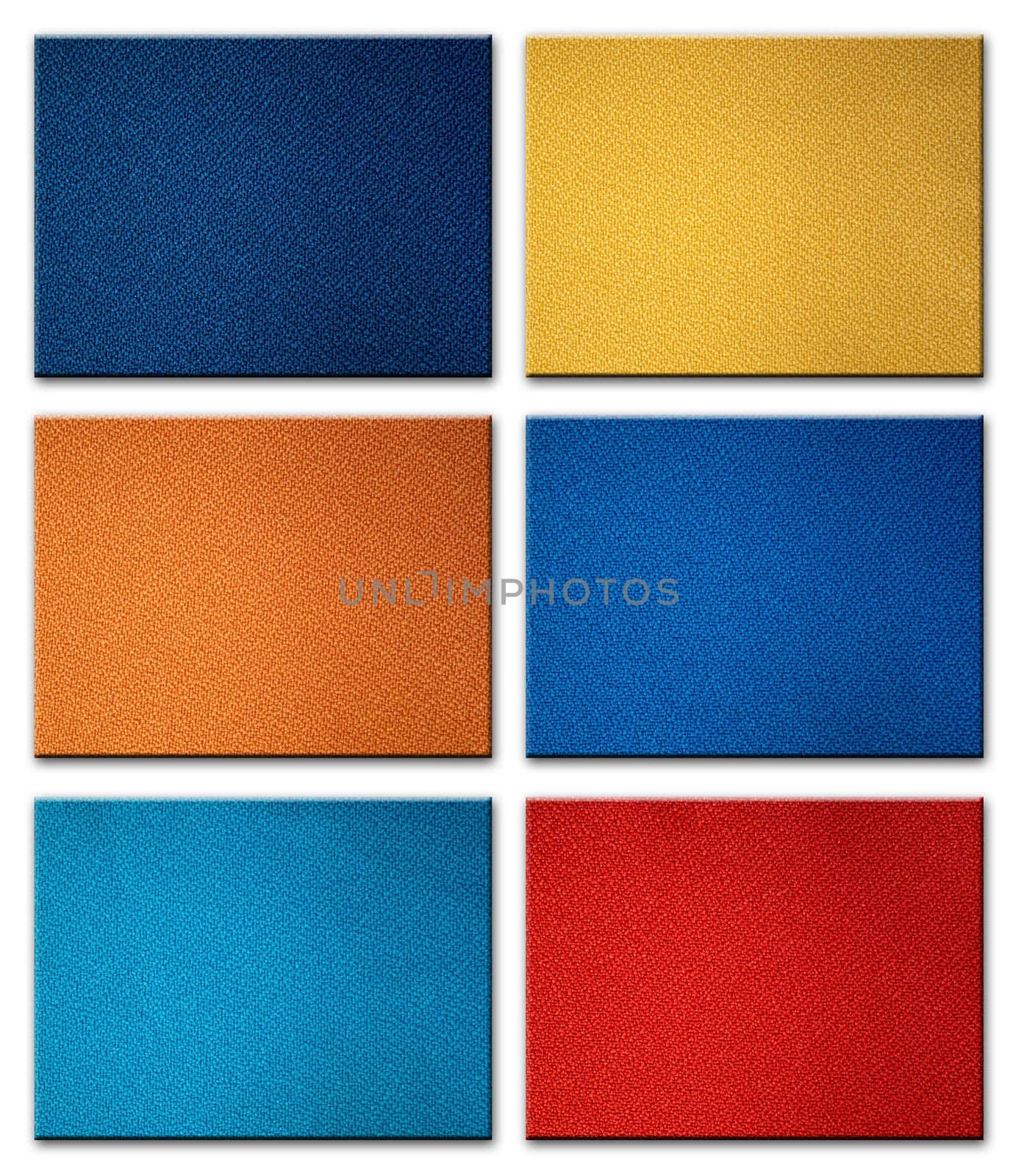 six color sample and texture of fabric