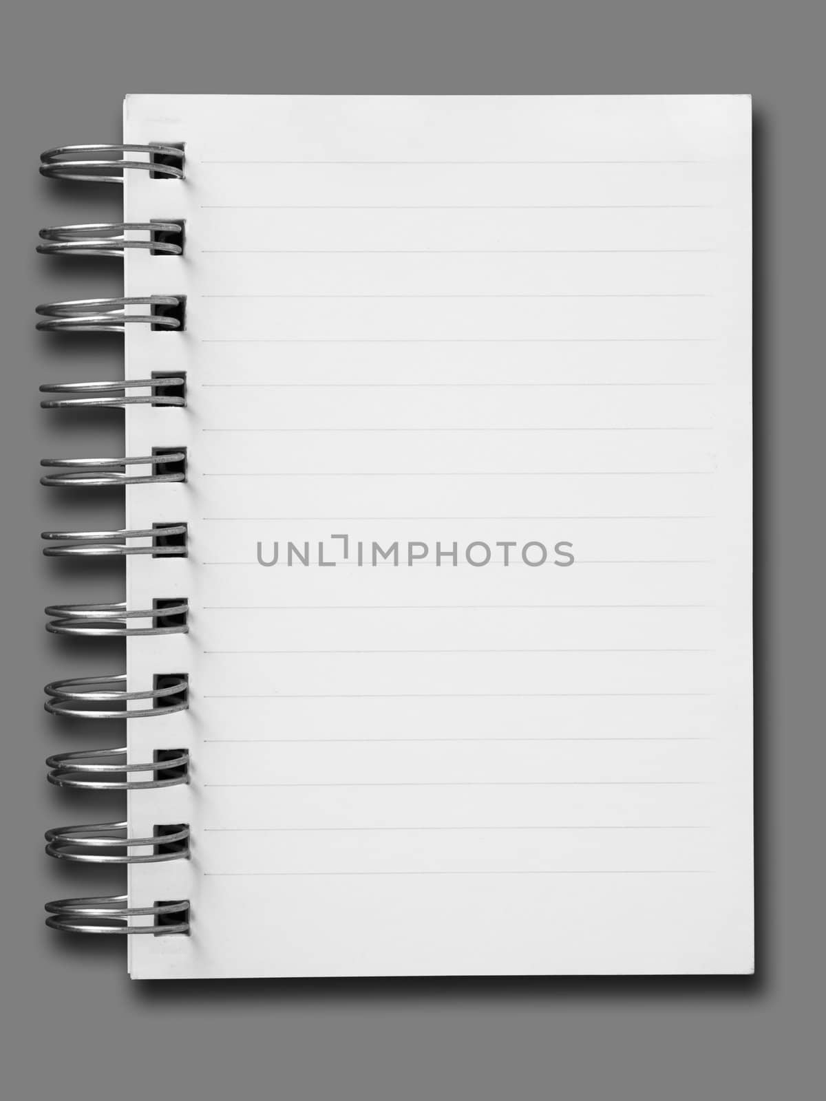 one face notebook on gray background and shadow