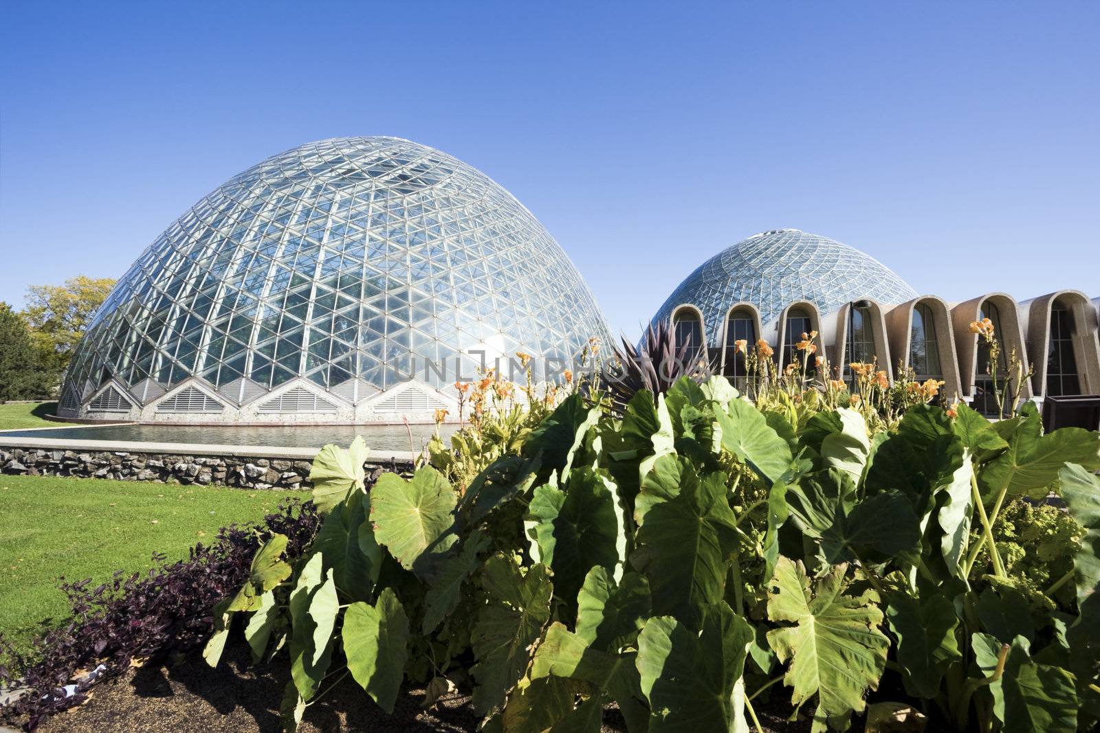 Domes of a Botanic Garden in Milwaukee, Wisconsin.