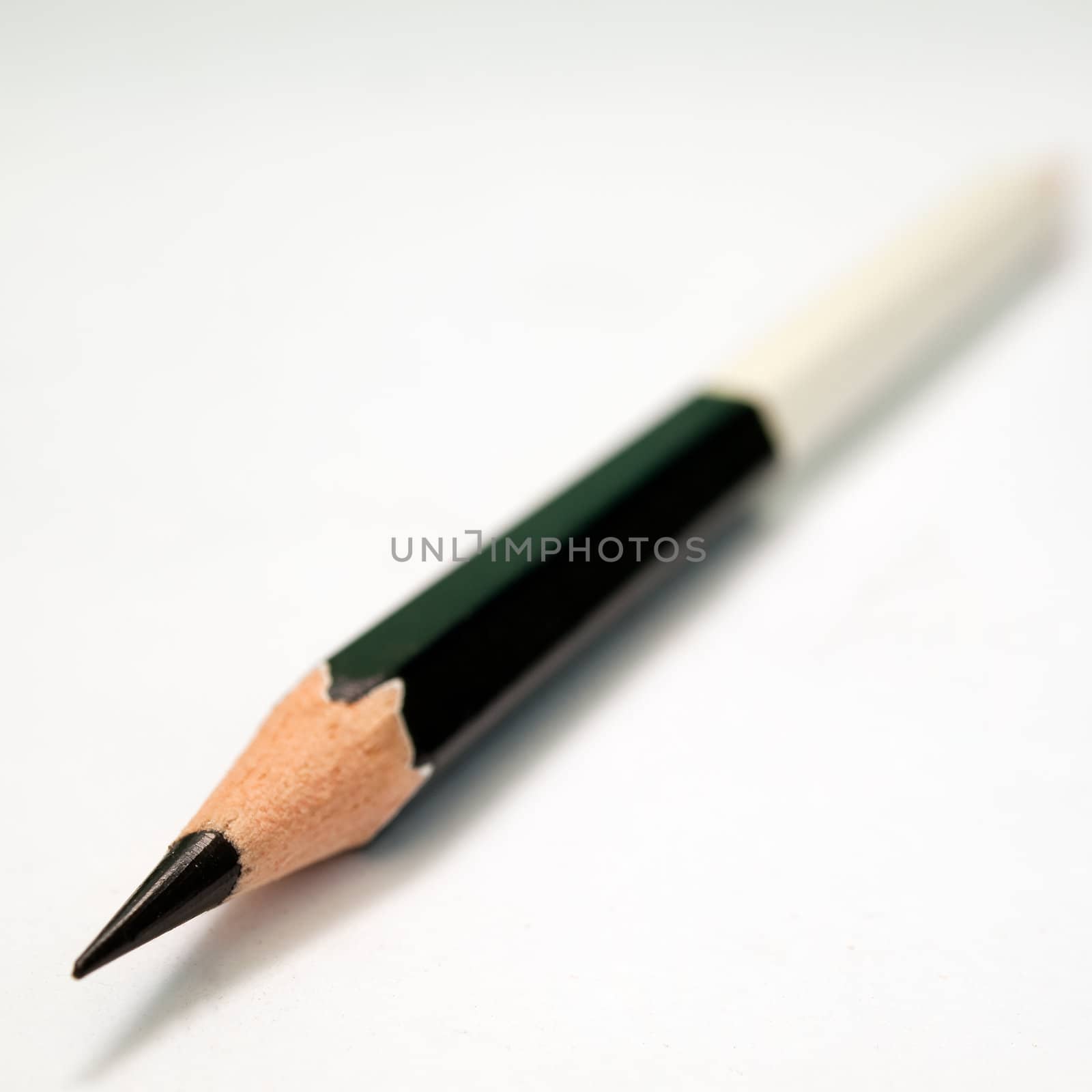 Head of Black color pencil on white