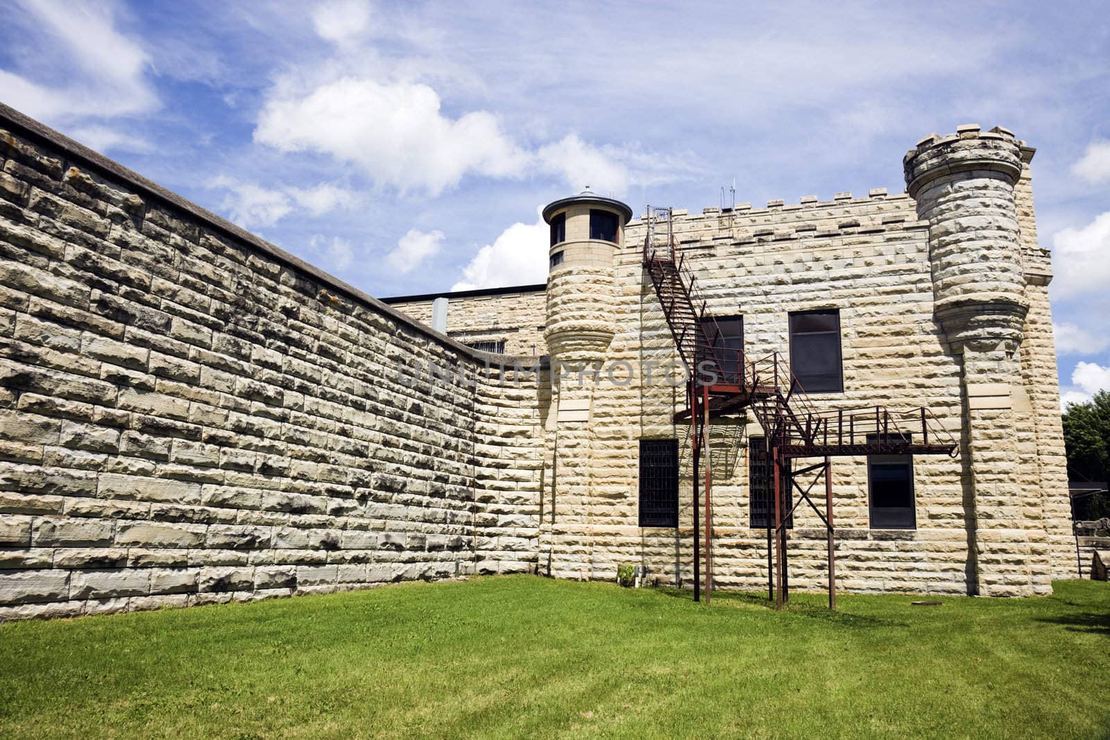 Walls of historic Jail in Joliet, Illinois  by benkrut