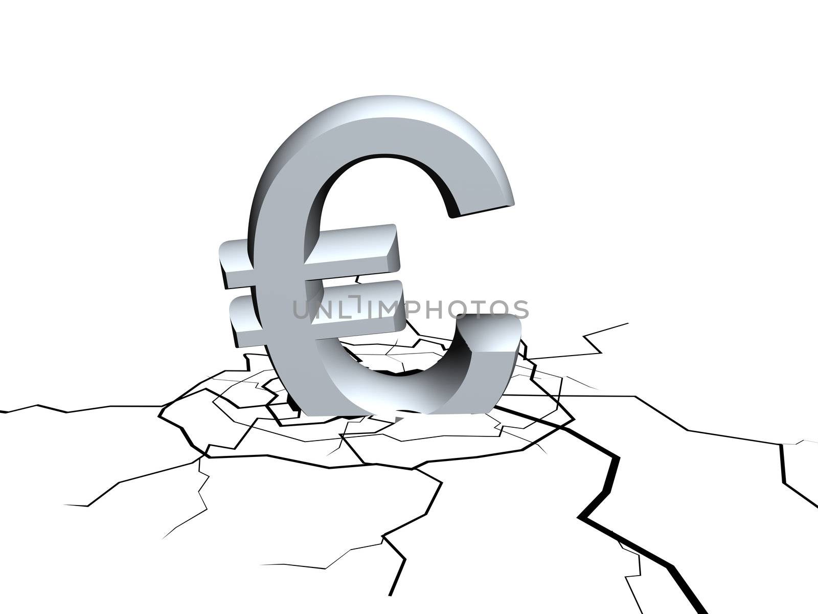 falling euro sign by marinini