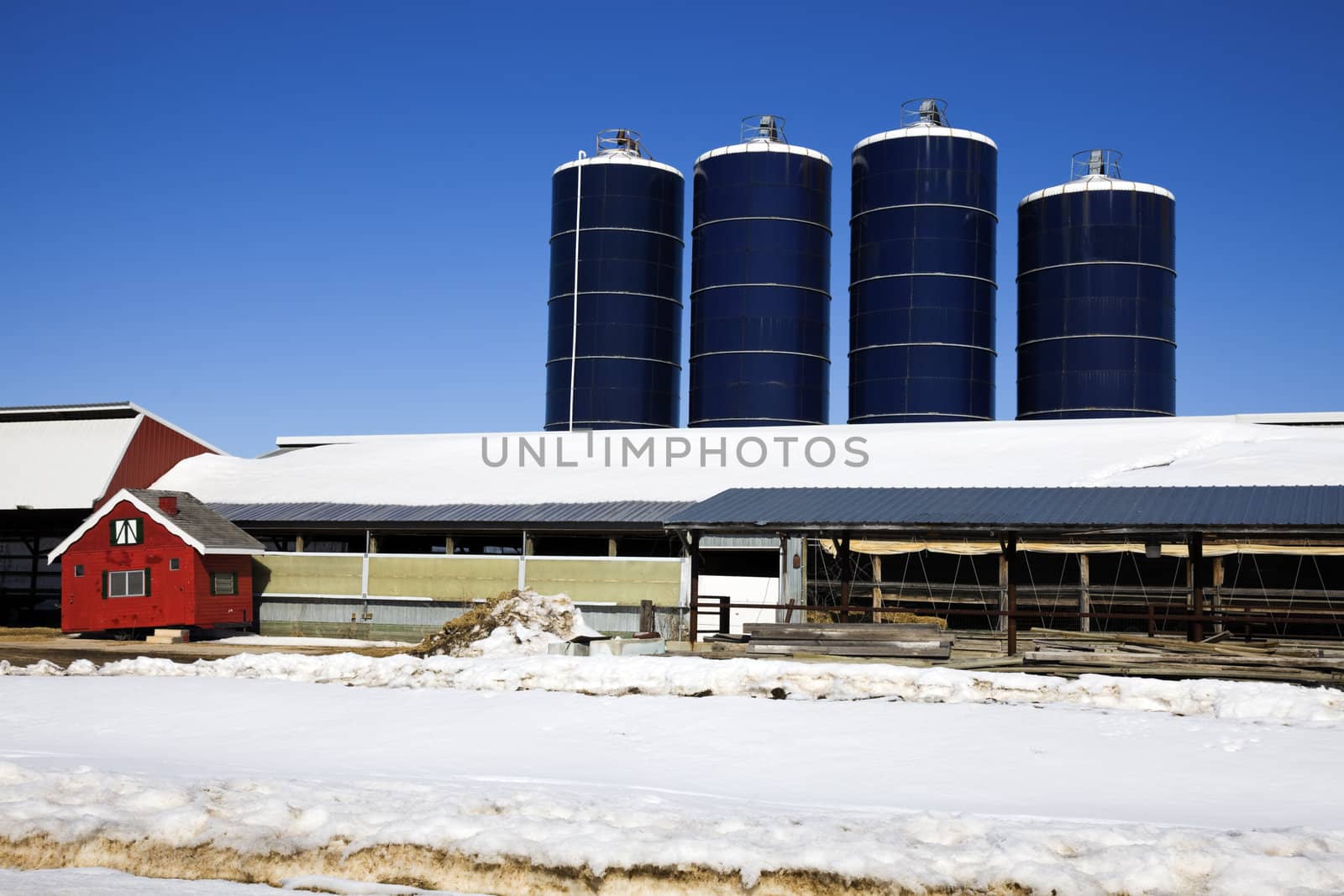 Midwest Farm in winter - Wisconsin, USA.