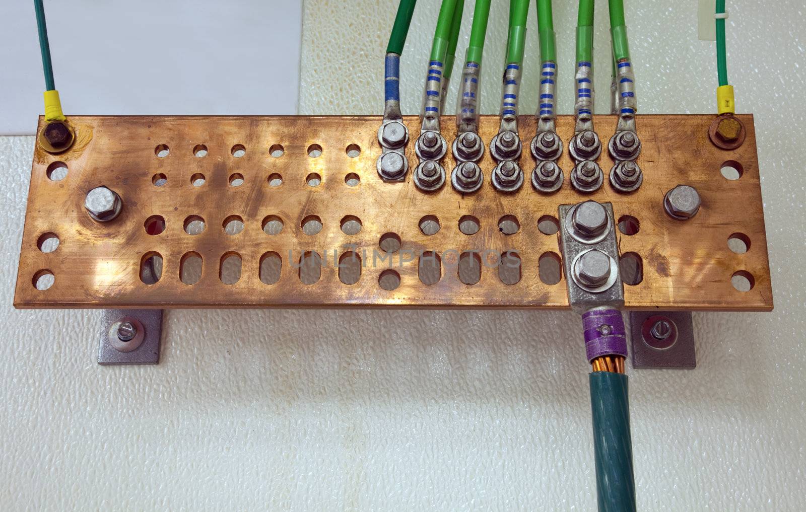 Grounding electric bar - part of telecomunication equipment