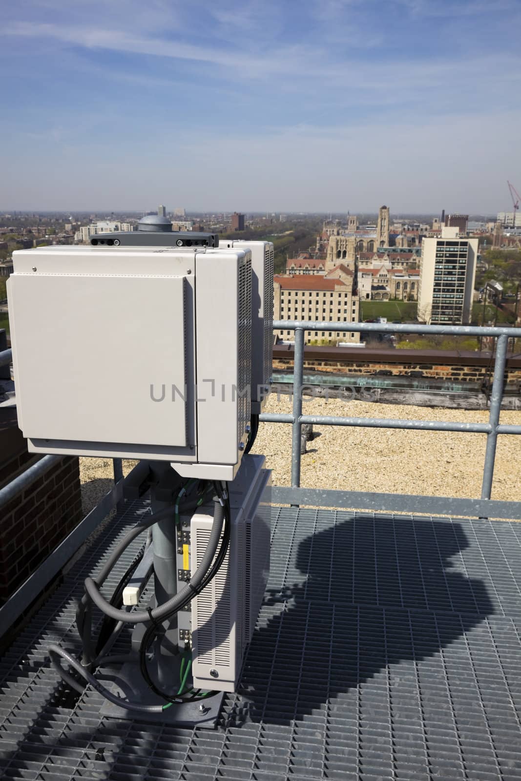 Cellular equipment installed on the roof.