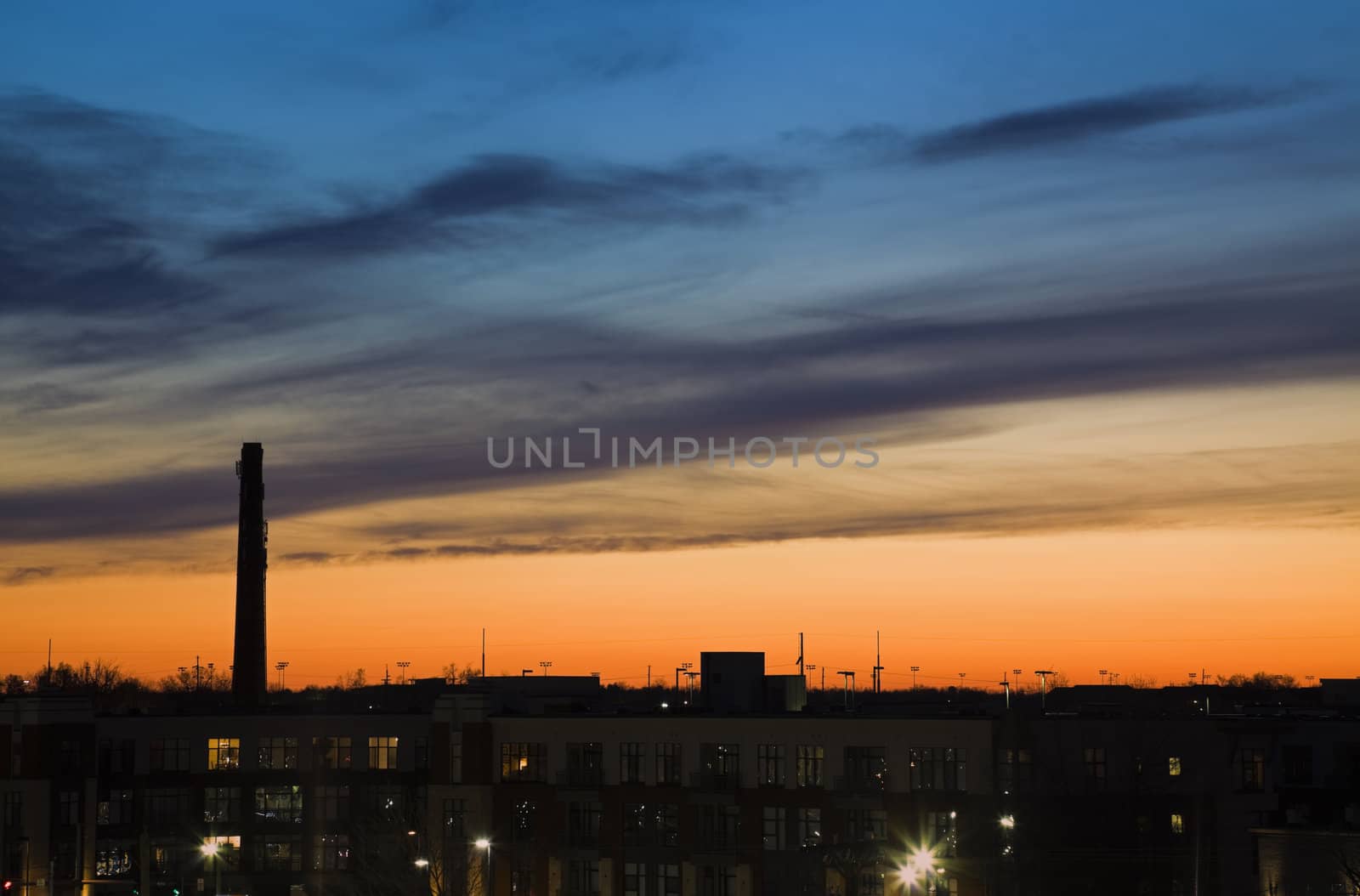 City sunset - seen in Lexington, Kentucky.