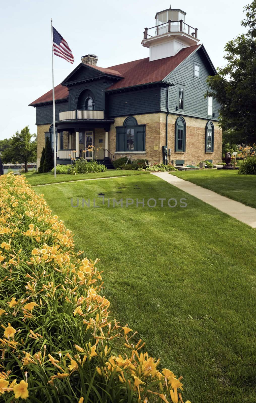 Lighthouse in Michigan City, Indiana.