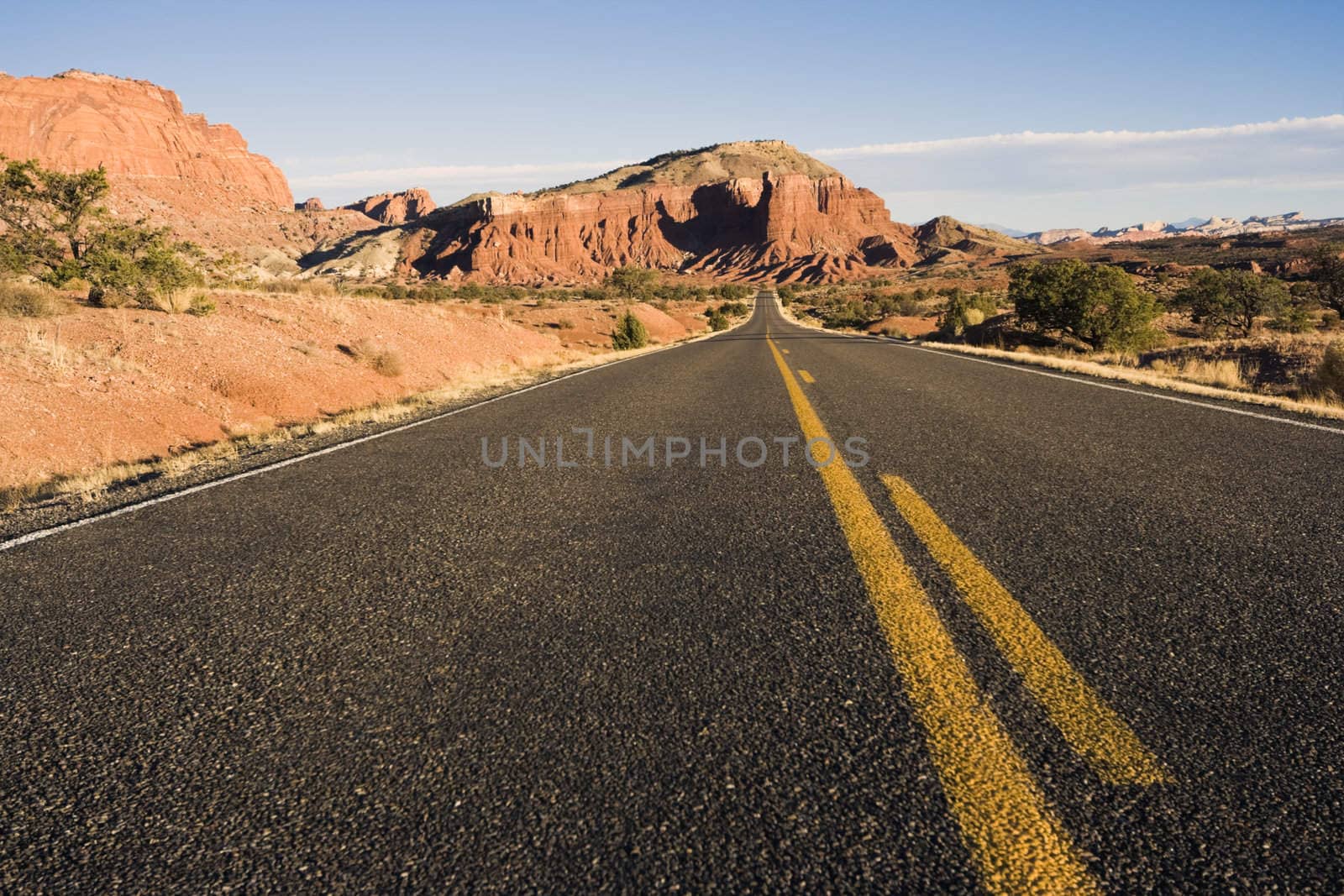 Road through Capitol Reef National Park in Utah