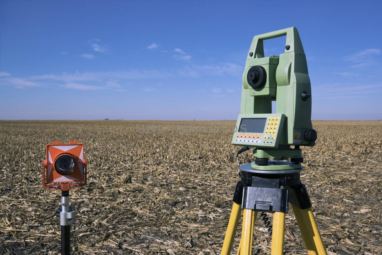 Surveying Equipment in the field - fall time.