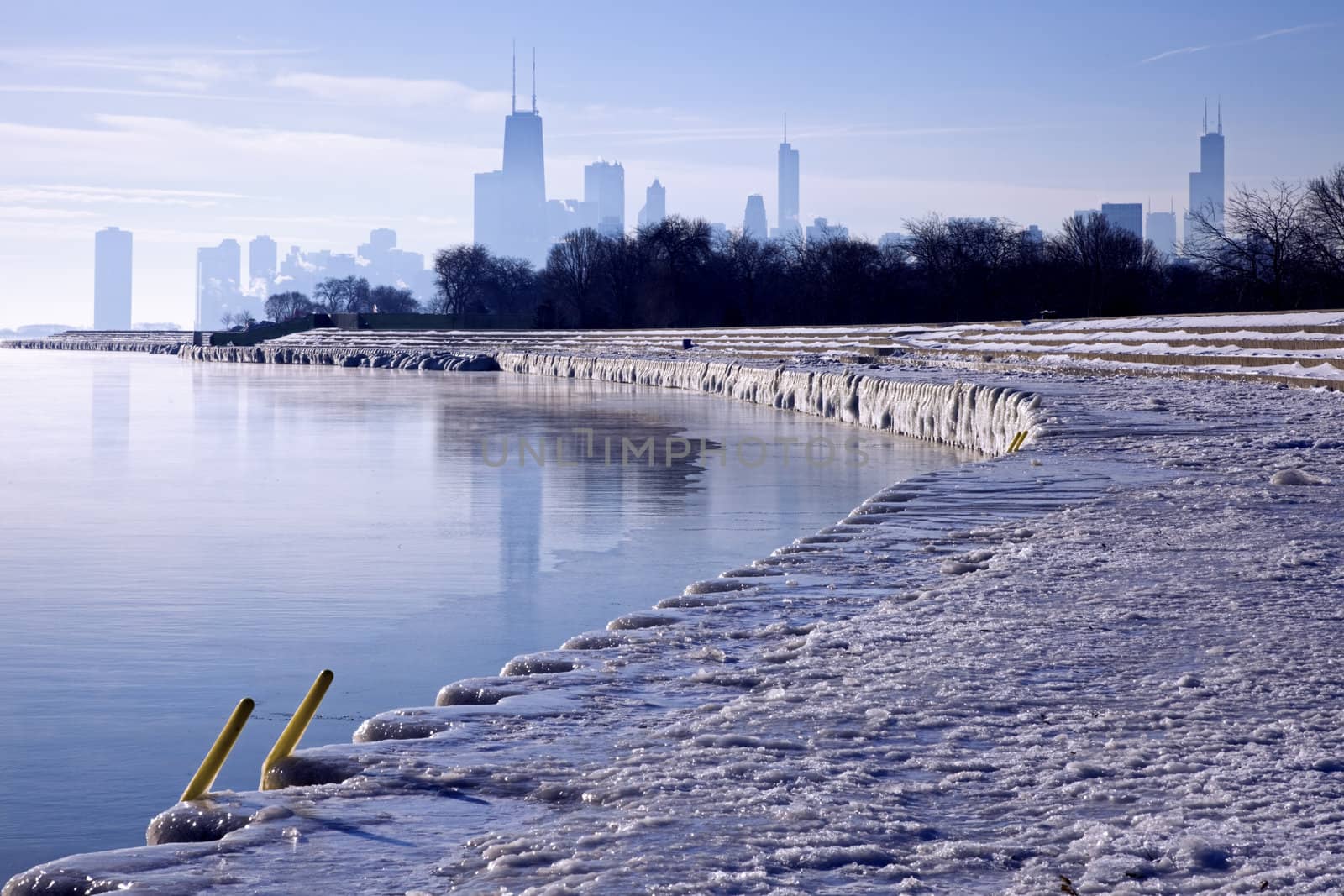 Winter morning in Chicago, Illinois.