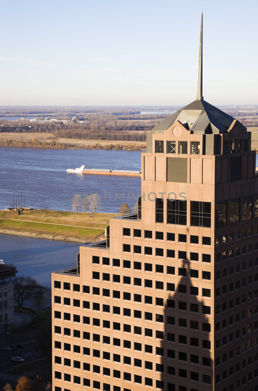 Tall buildings in downtown of Memphis, TN.