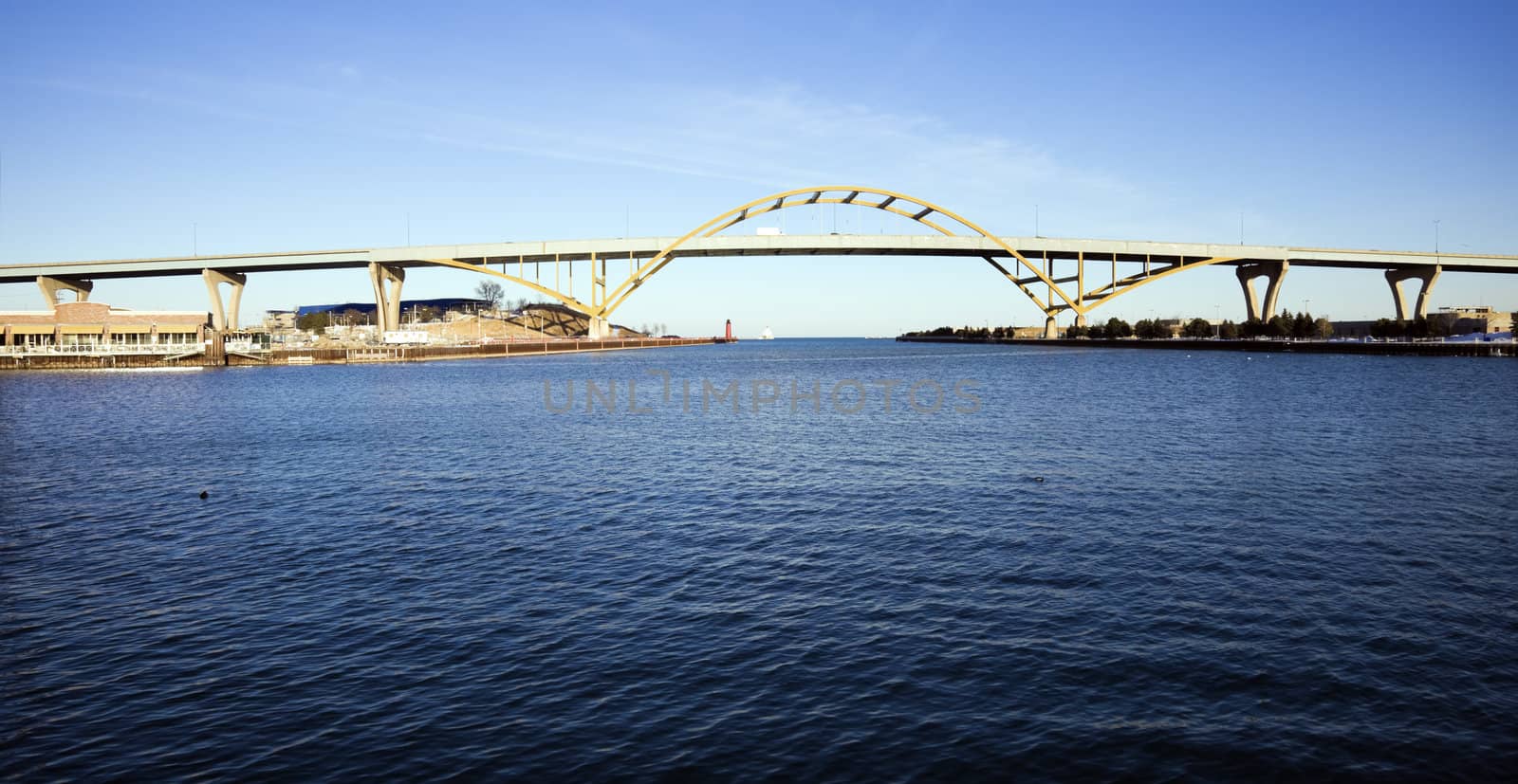 Distant view of Bridge on Lake Freeway by benkrut