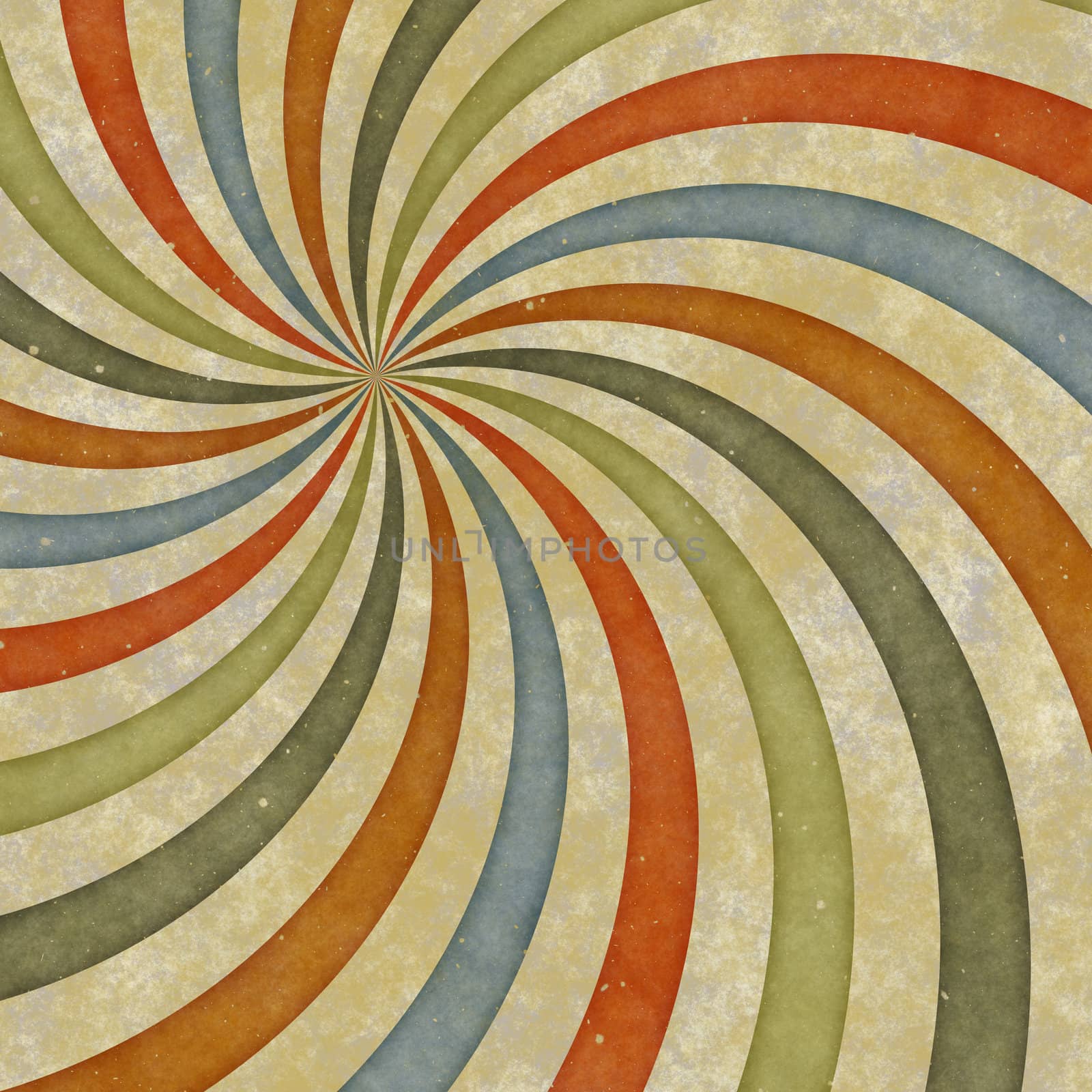 sixties or early seventies retro grungy sunburst swirl