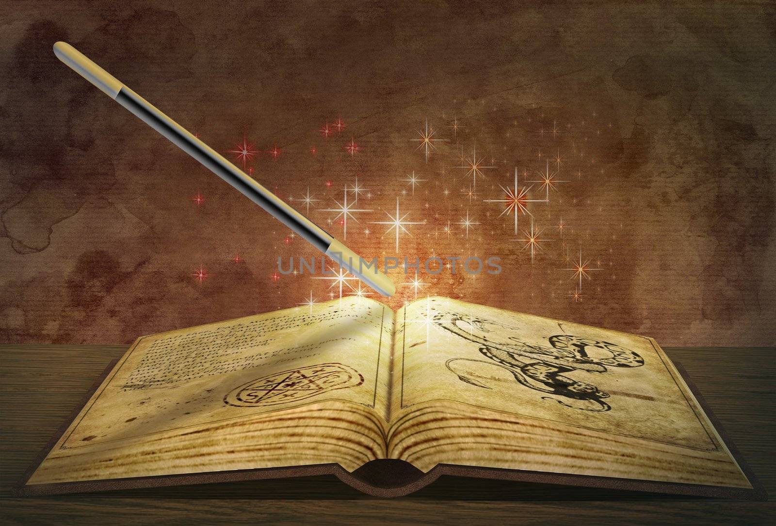 3d render of a magic book