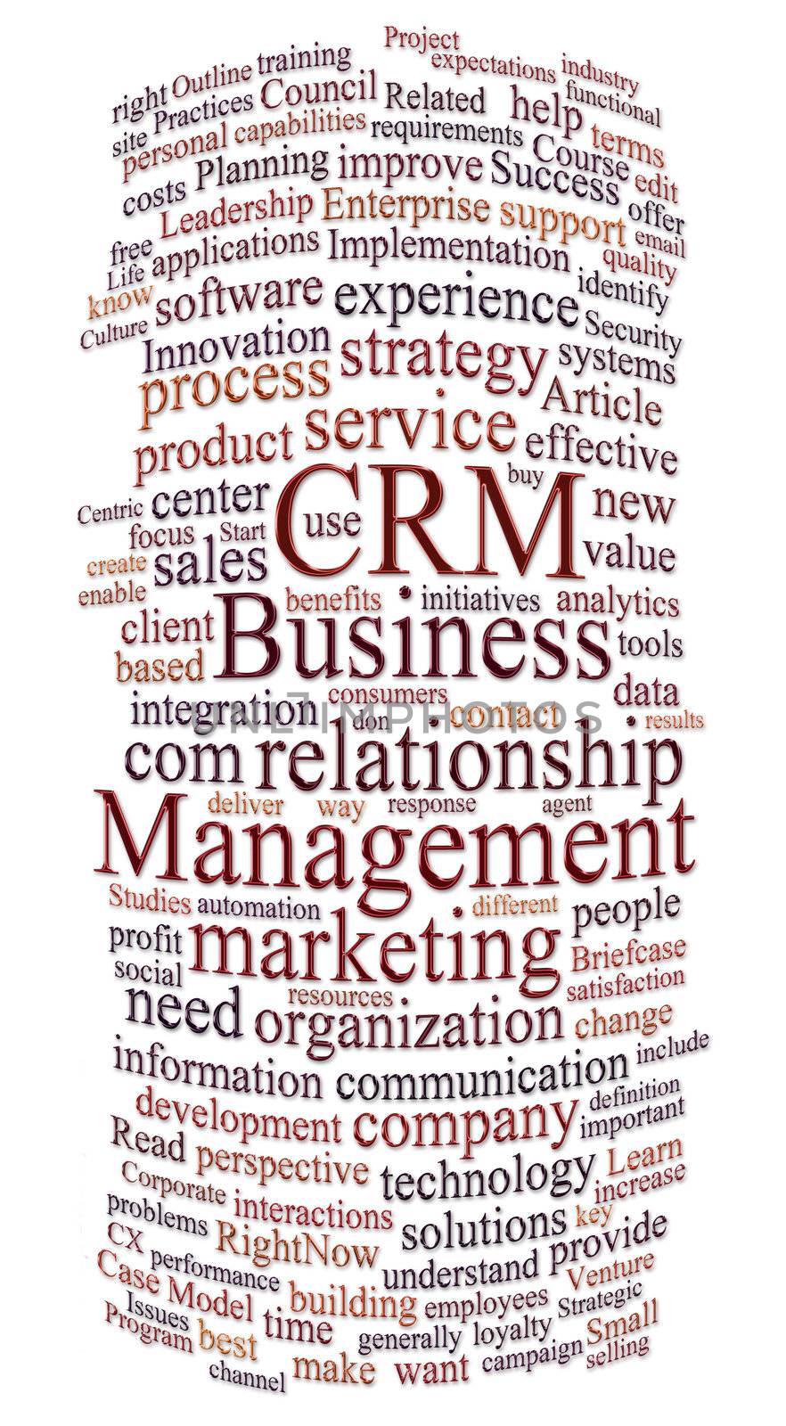 customer relations management word or tag cloud