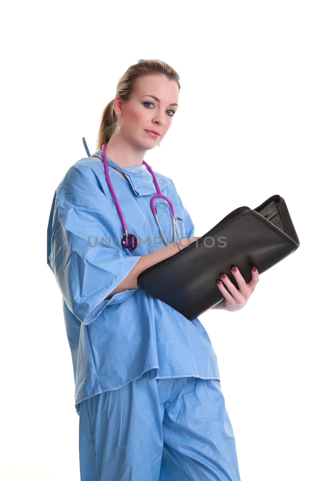 young doctor or nurse on white by clearviewstock