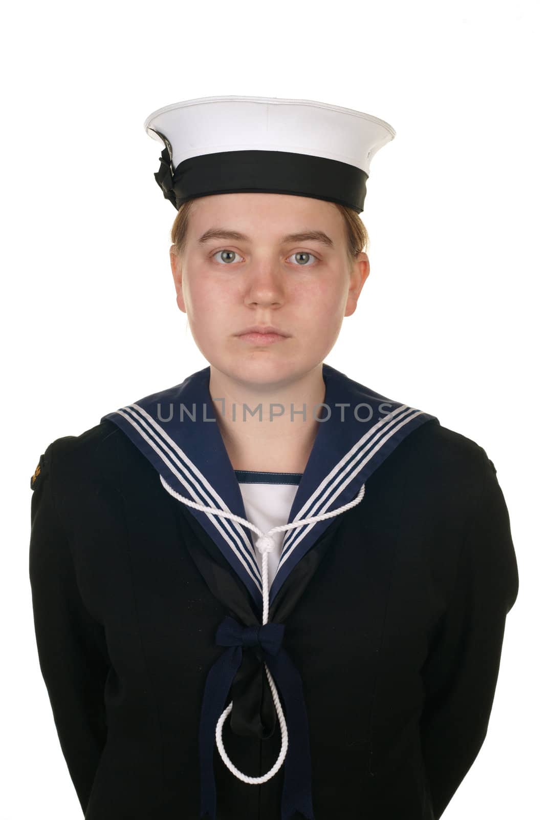 young sailor in the navy isolated on white