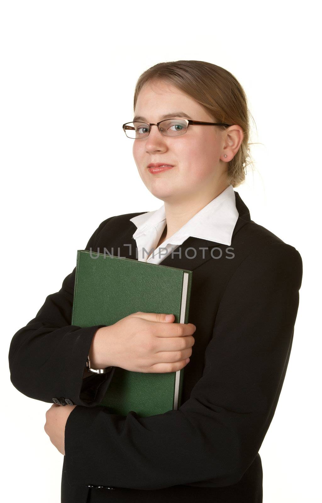 young female accountant with ledger by clearviewstock