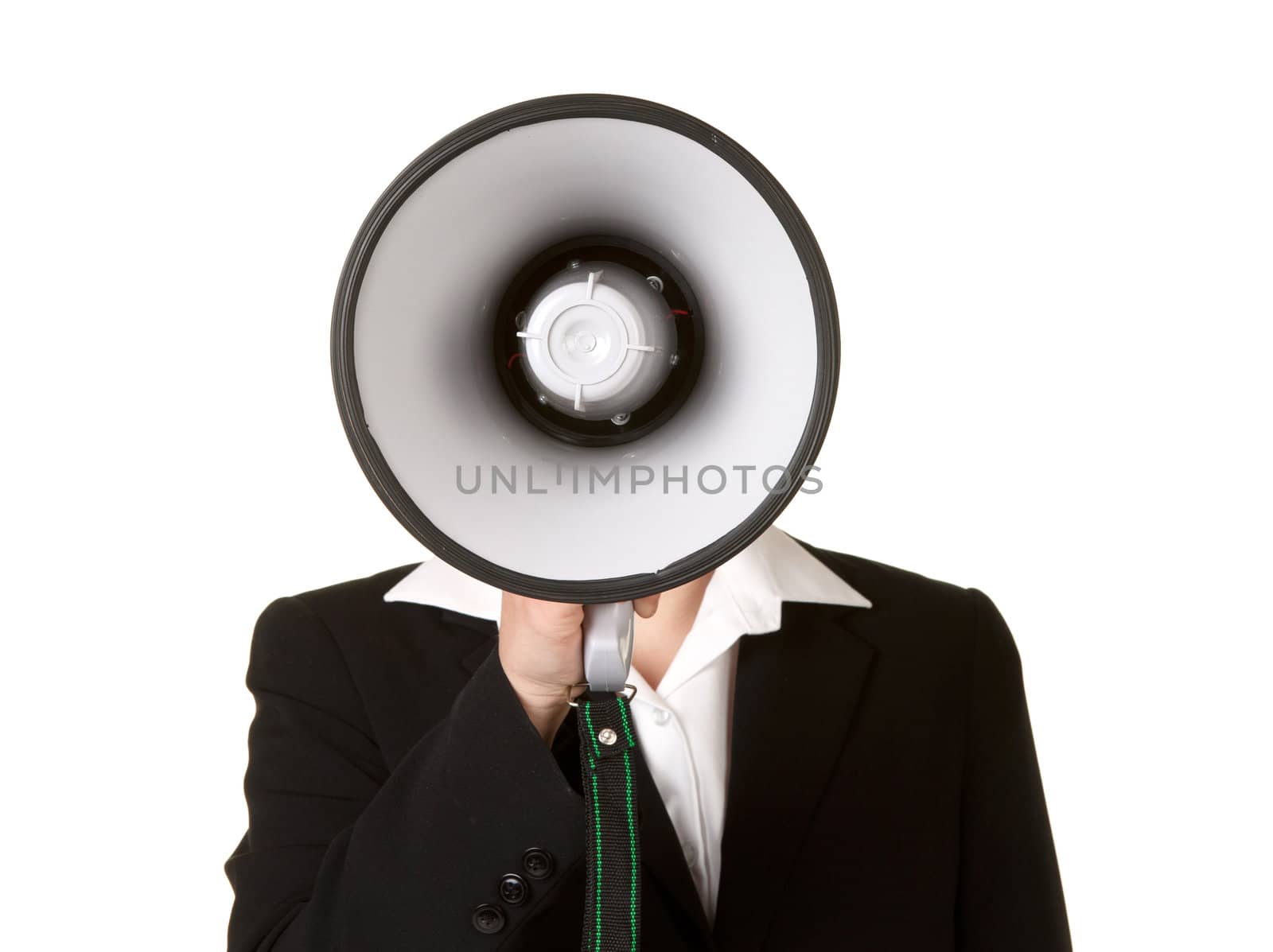 young business woman with megaphone by clearviewstock
