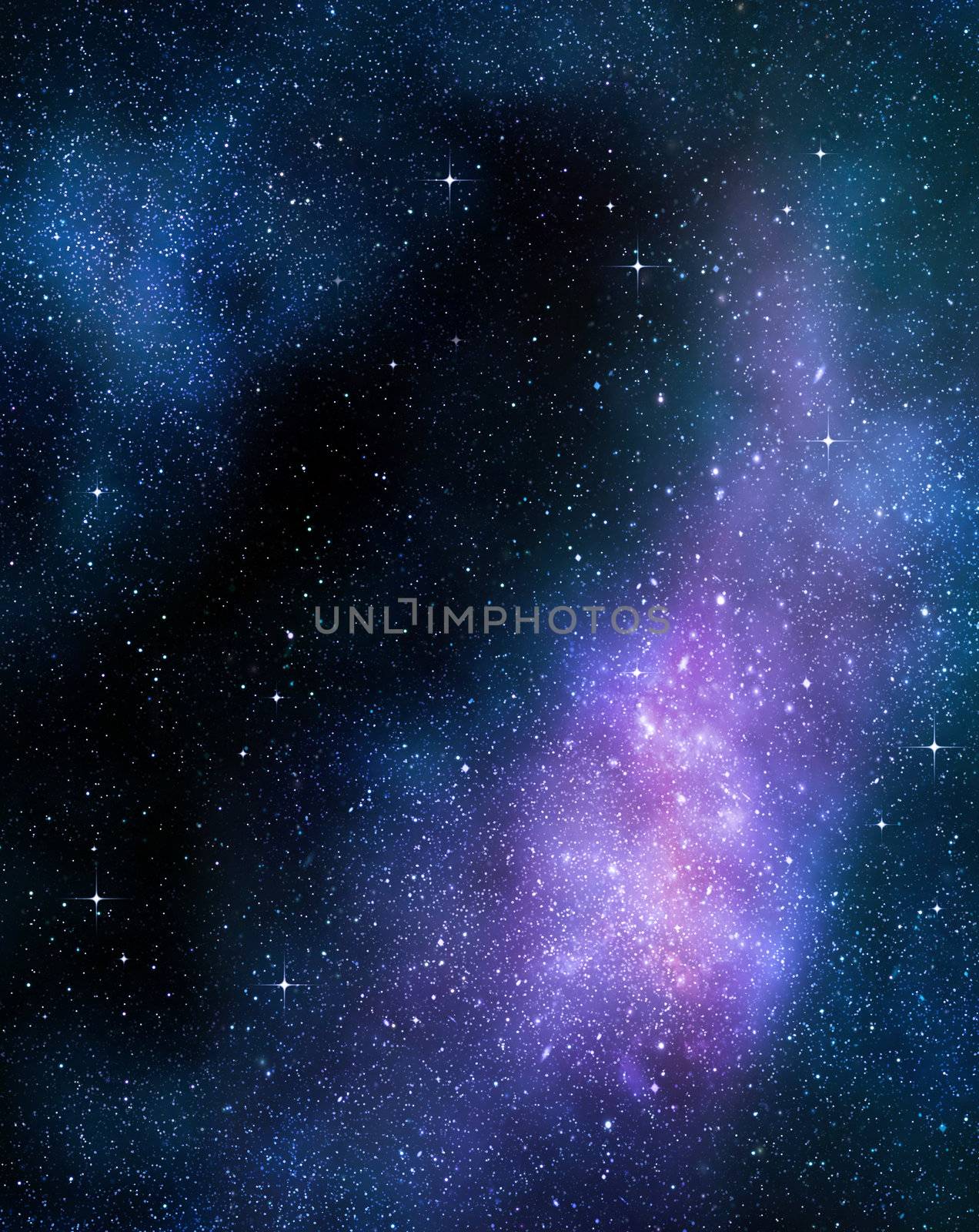 starry deep outer space nebual and galaxy  by clearviewstock
