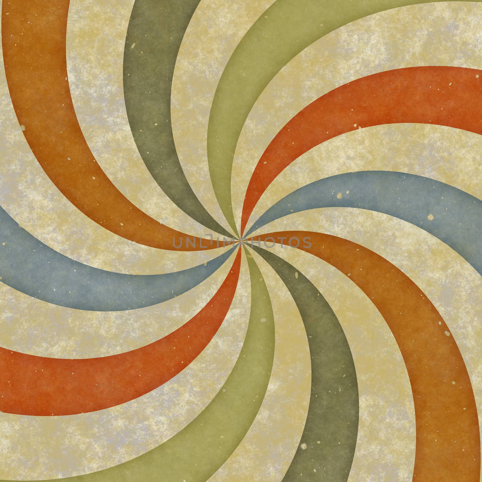 sixties or early seventies retro grungy sunburst swirl