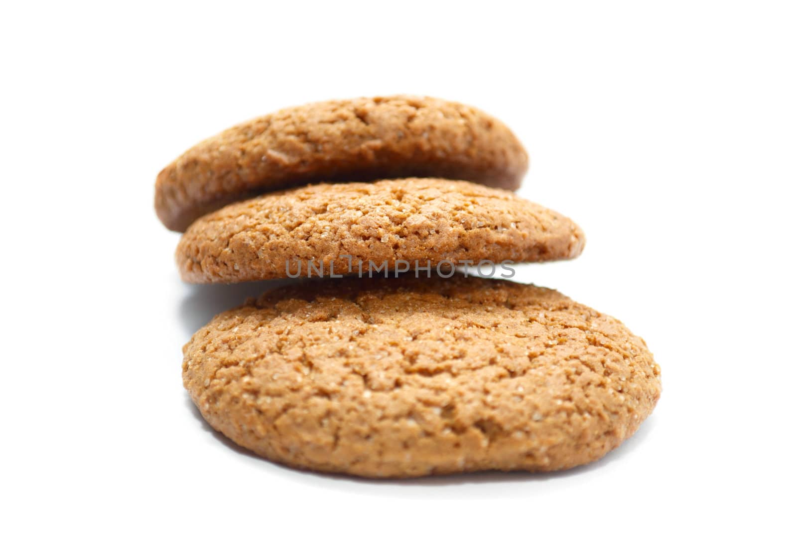 Three cookies isolated on white