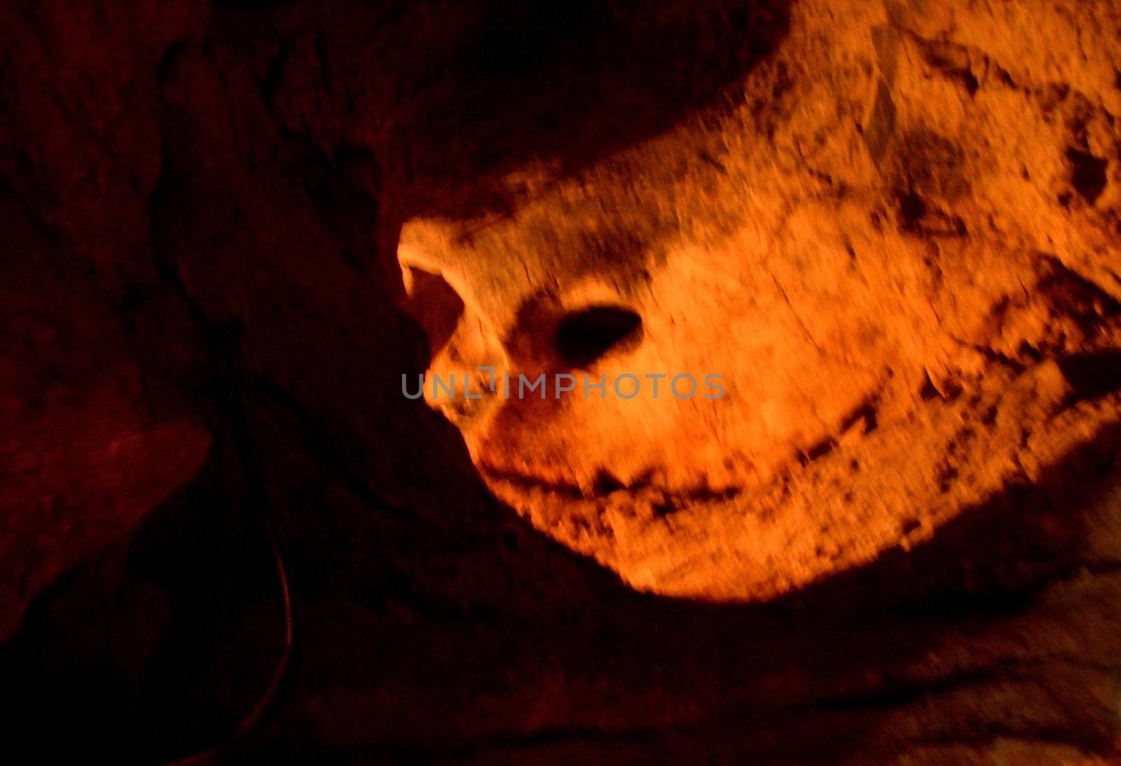 The shadows on the rock in the cave shows some scary picture … It’s just our imagination’s trick