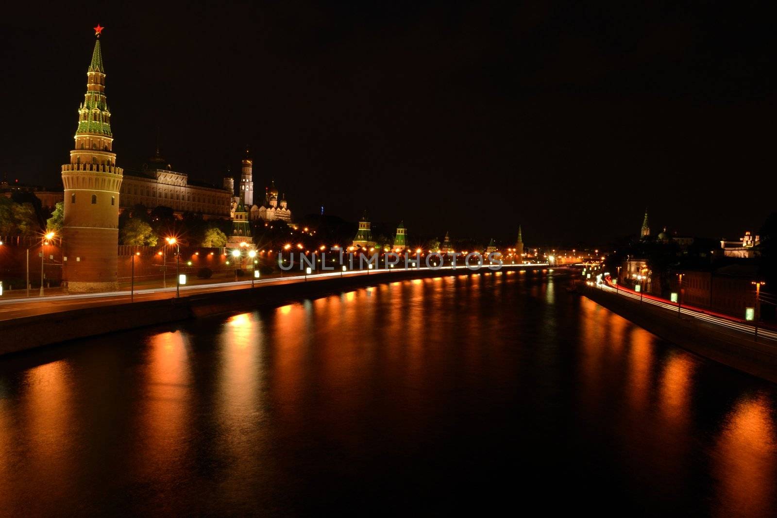 Night view of The Kremlin