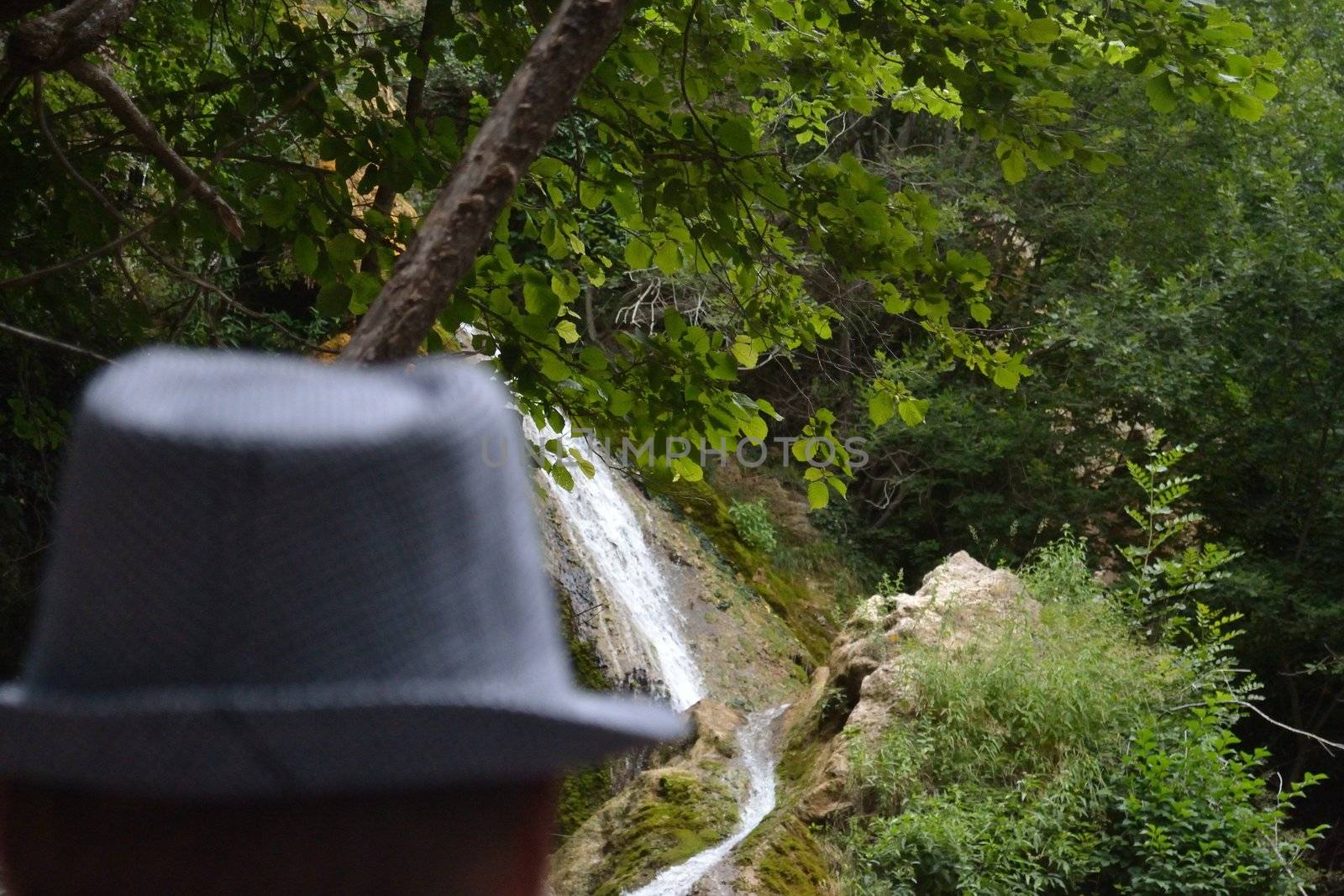 Waterfall and the hat