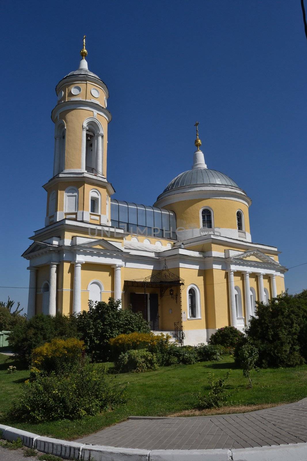 The frontal view of some of the churches of Russian city Kolomna (near Moscow)
