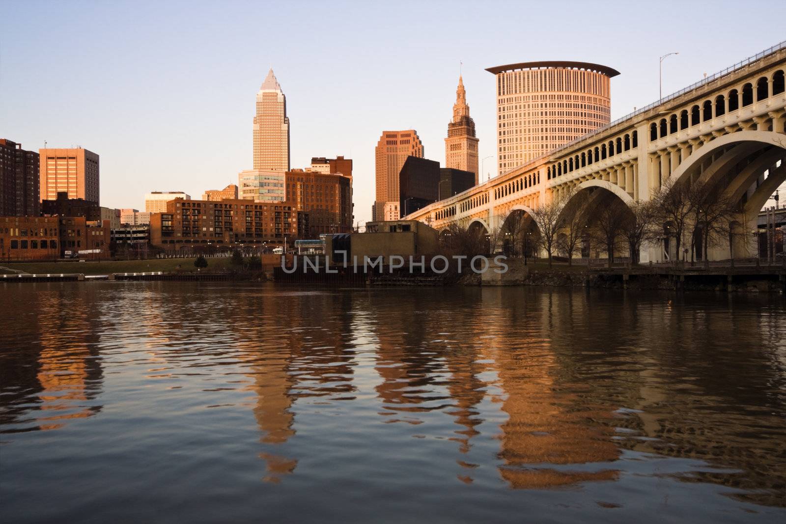 Cleveland at sunset by benkrut