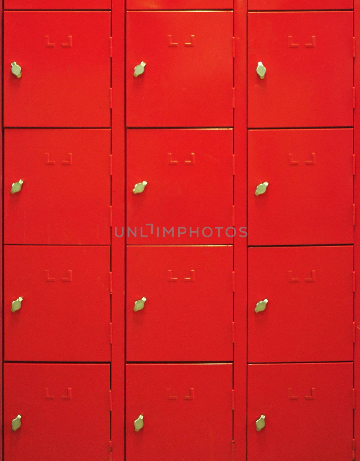 Lockers cabinets in a locker room at school or museum or station