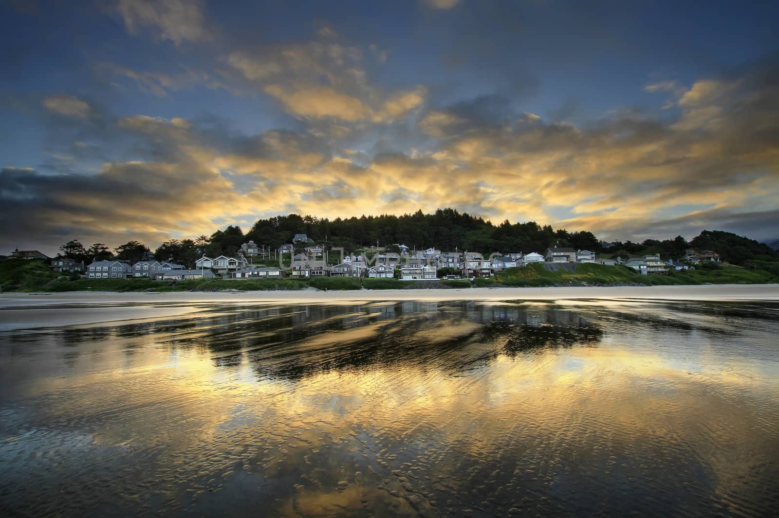 Sunrise at Cannon Beach Oregon during Low Tide