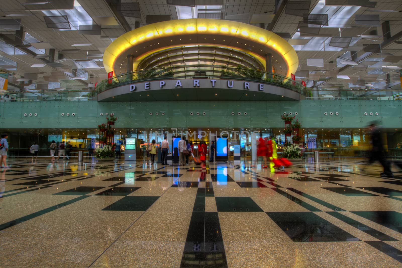 Singapore Changi Airport Departure Terminal by Davidgn