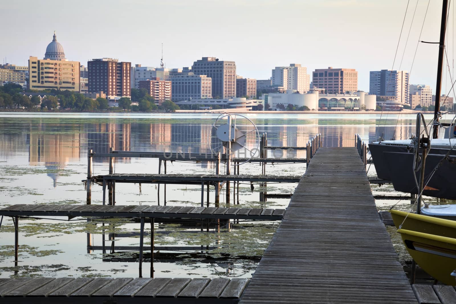 Downtown Madison seen acrross Lake Monona by benkrut