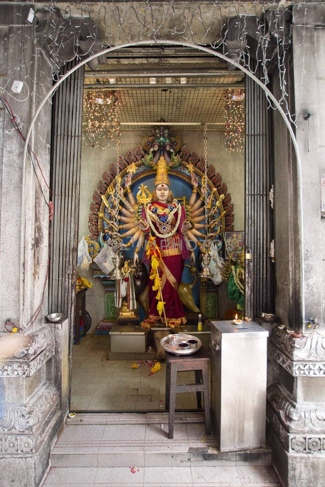Avalokiteśvara Thousand Arms Goddess in Hindu Temple