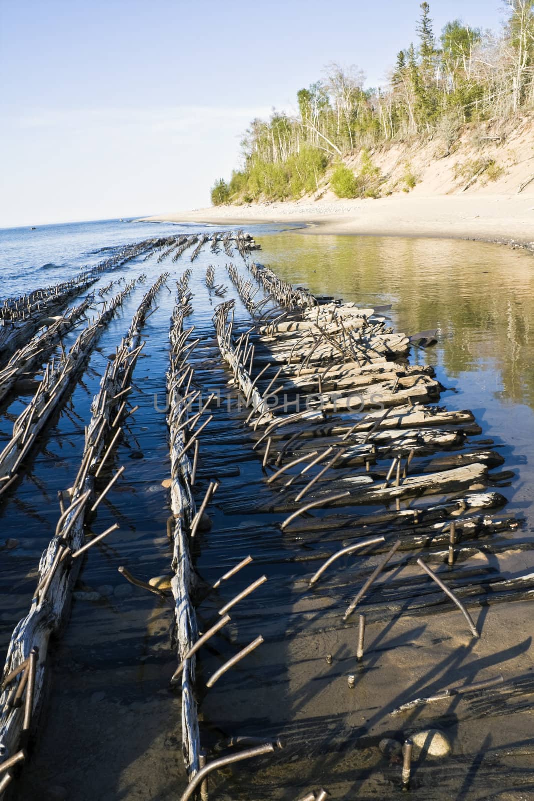 Remains of Ship -  Au Sable Lighthouse area - Pictured Rocks National Lakeshore.