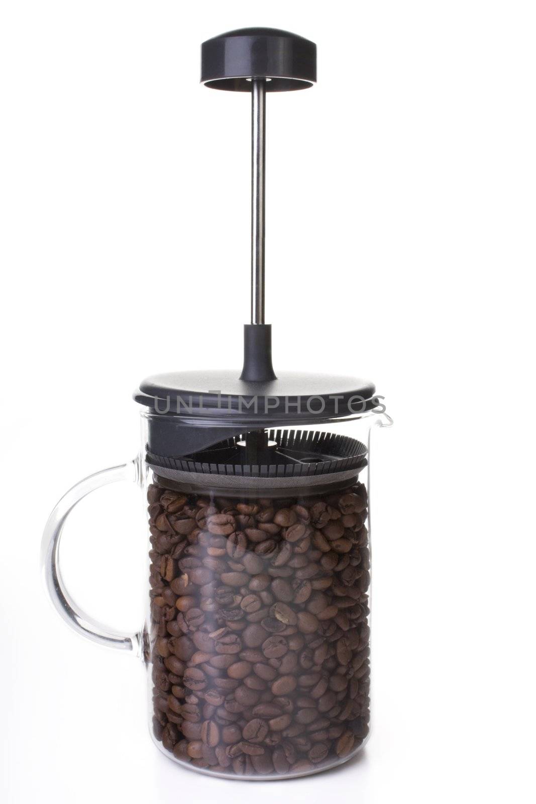 French Press with Coffee Beans by charlotteLake