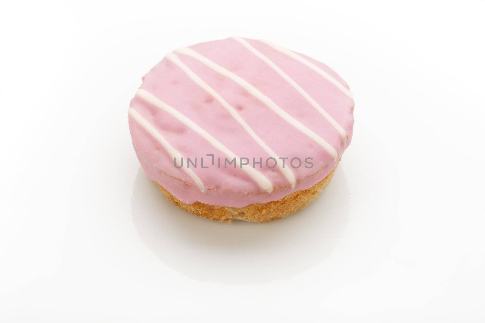 Dutch pink rosella cake isolated on a white background