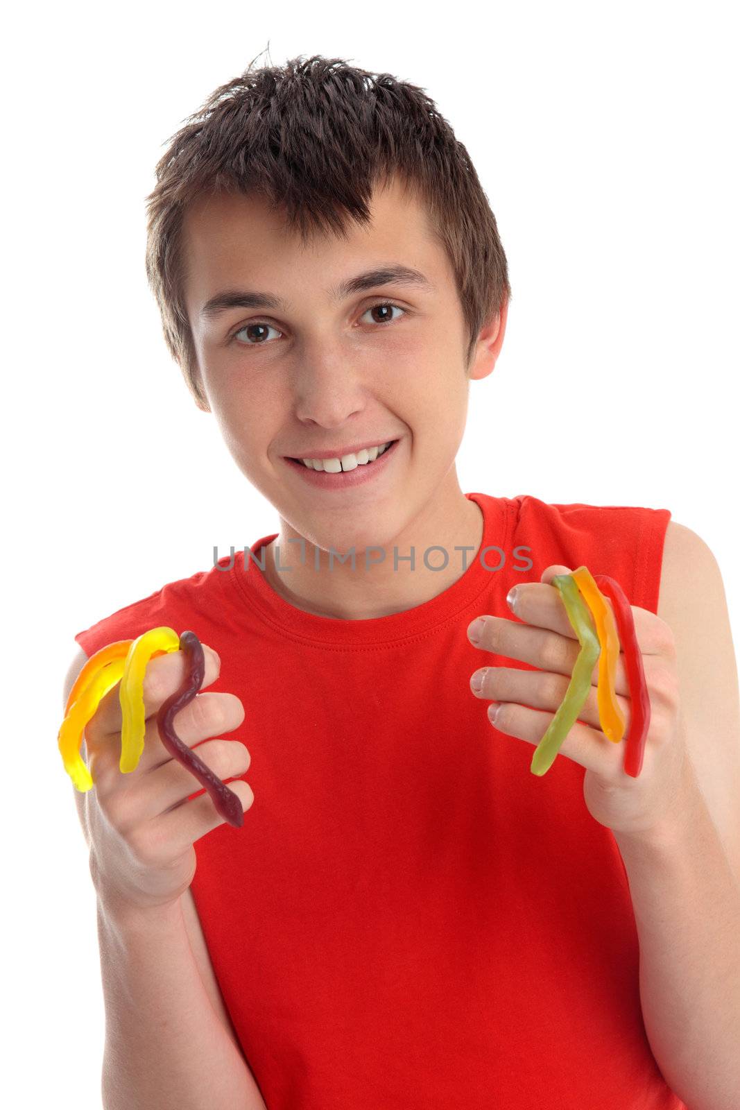 Boy holding handful of snakes by lovleah