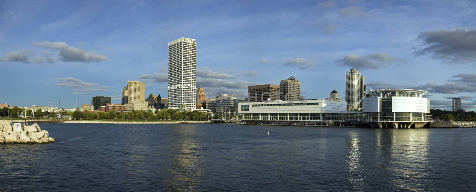Panoramic downtown of Milwaukee, Wisconsin.