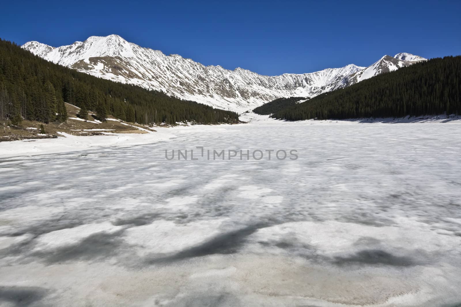 Lake in Rocky Mountains, Colorado.