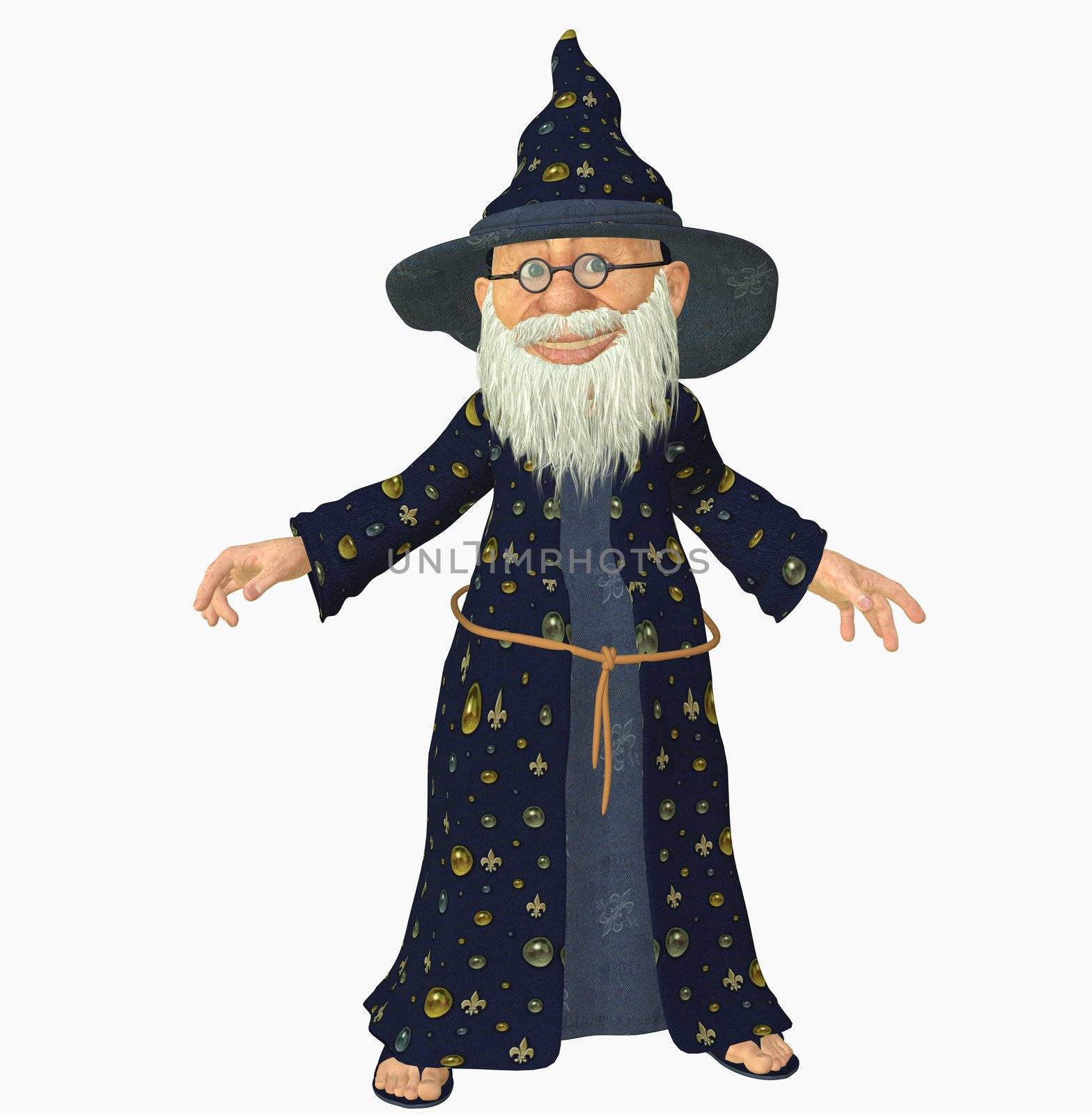 3d render of a old wizard