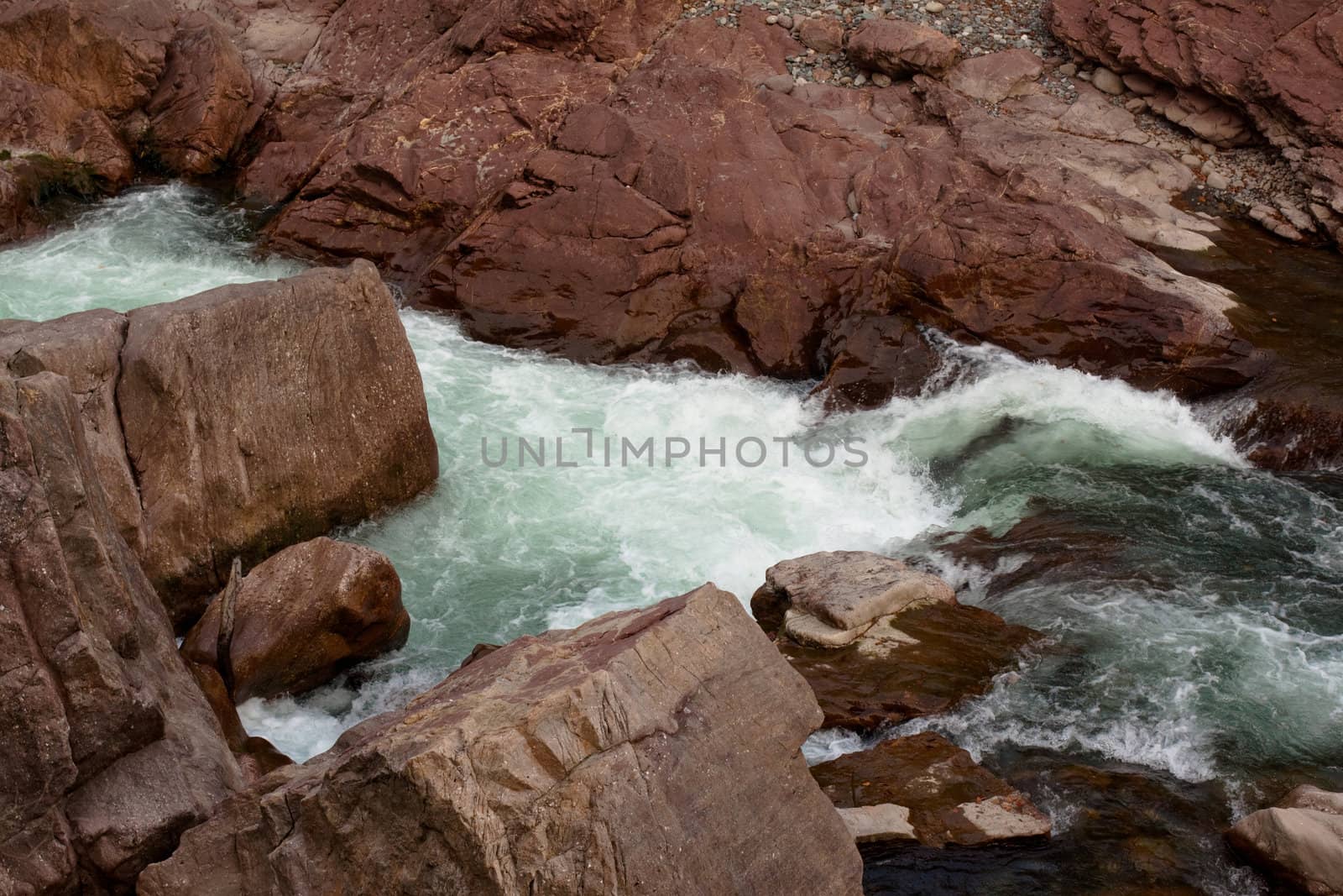 A white stream between rocks
