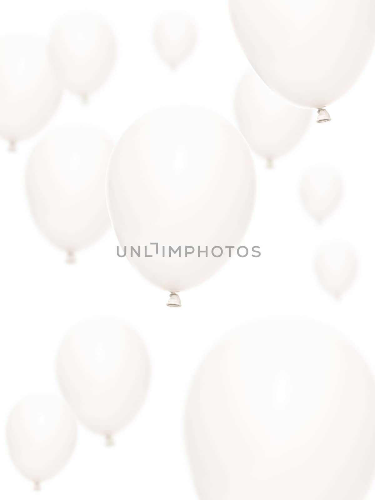Several balloons isolated on white background