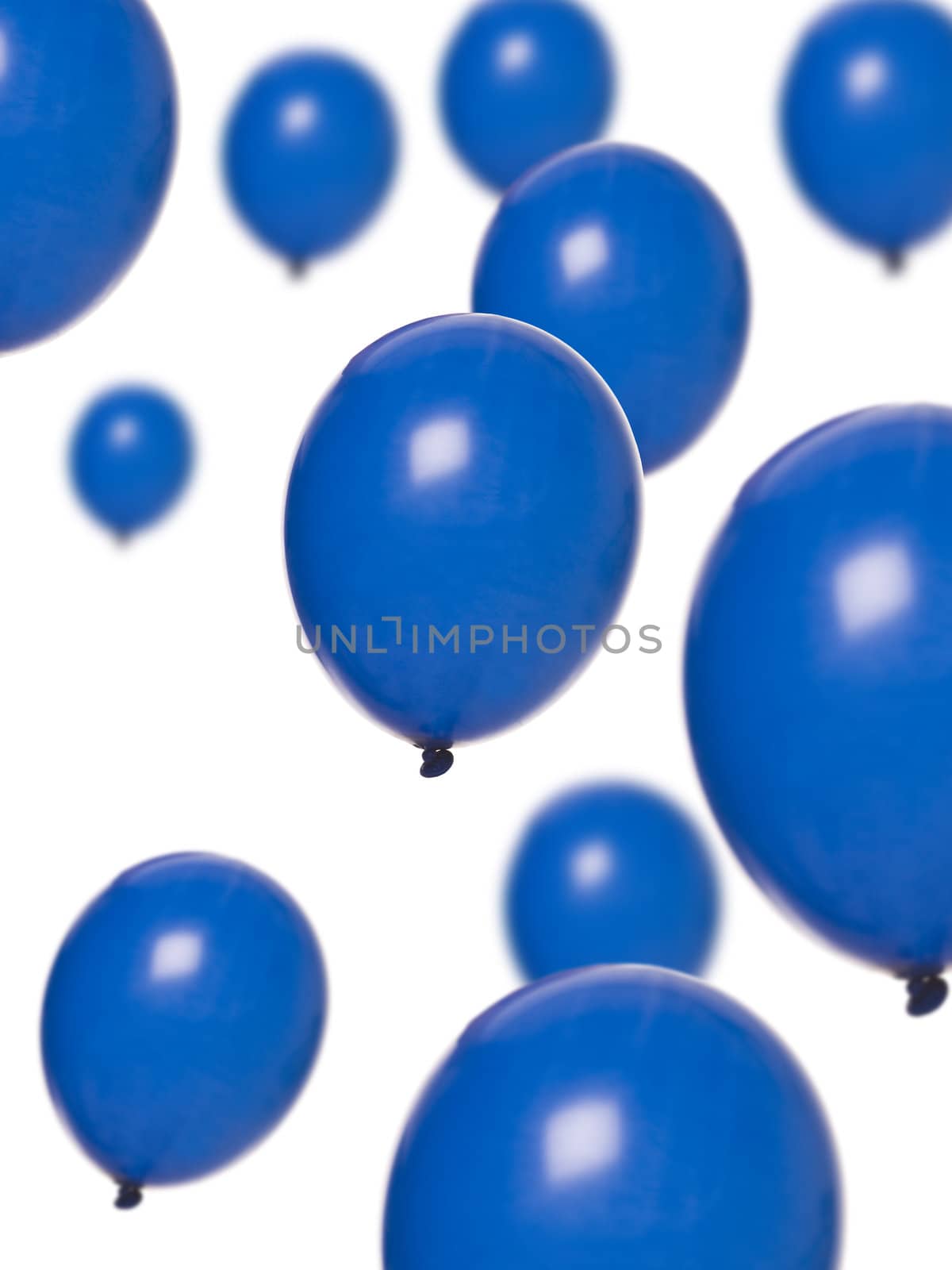Blue Ballons isolated on white background