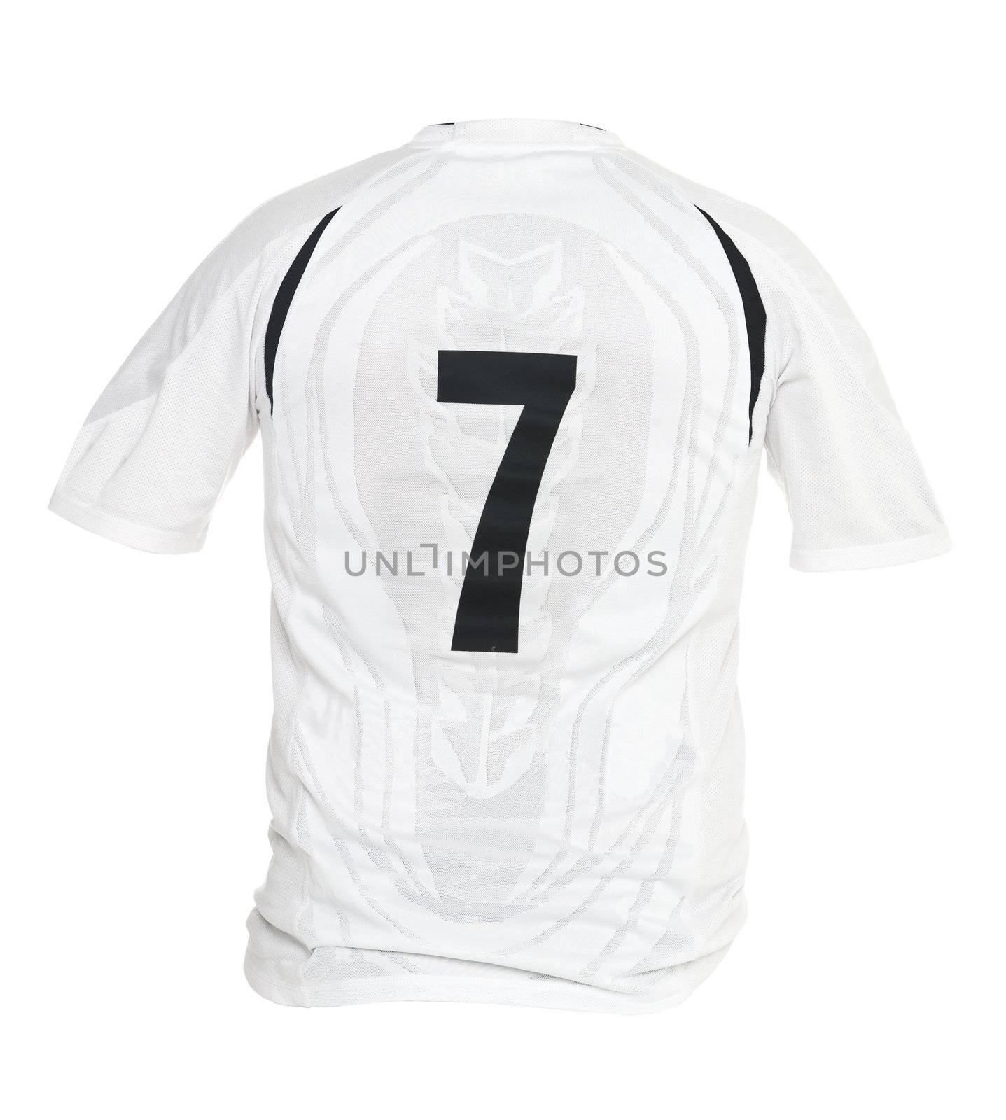 Football shirt with number 7 isolated on white background